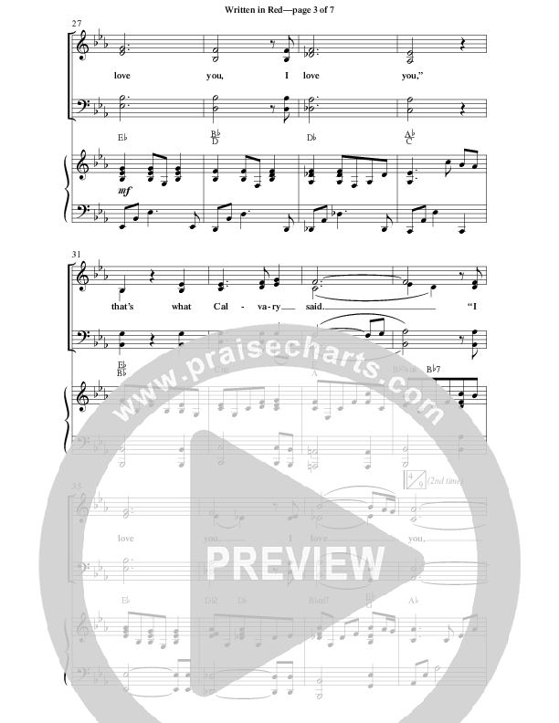 Written In Red (Choral Anthem SATB) Anthem (SATB/Piano) (Word Music Choral / Arr. Camp Kirkland)