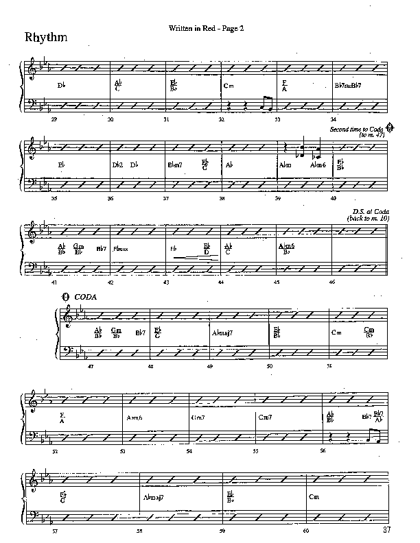 Written In Red (Choral Anthem SATB) Rhythm Chart (Word Music Choral / Arr. Camp Kirkland)