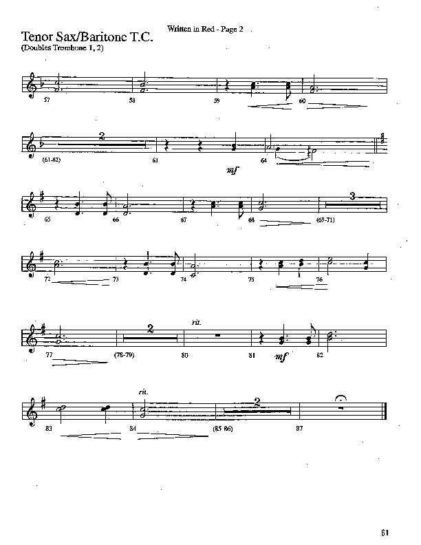 Written In Red (Choral Anthem SATB) Tenor Sax/Baritone T.C. (Word Music Choral / Arr. Camp Kirkland)