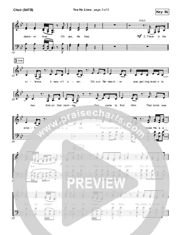 Yes He Lives Choir Sheet (SATB) (Hannah Hobbs)