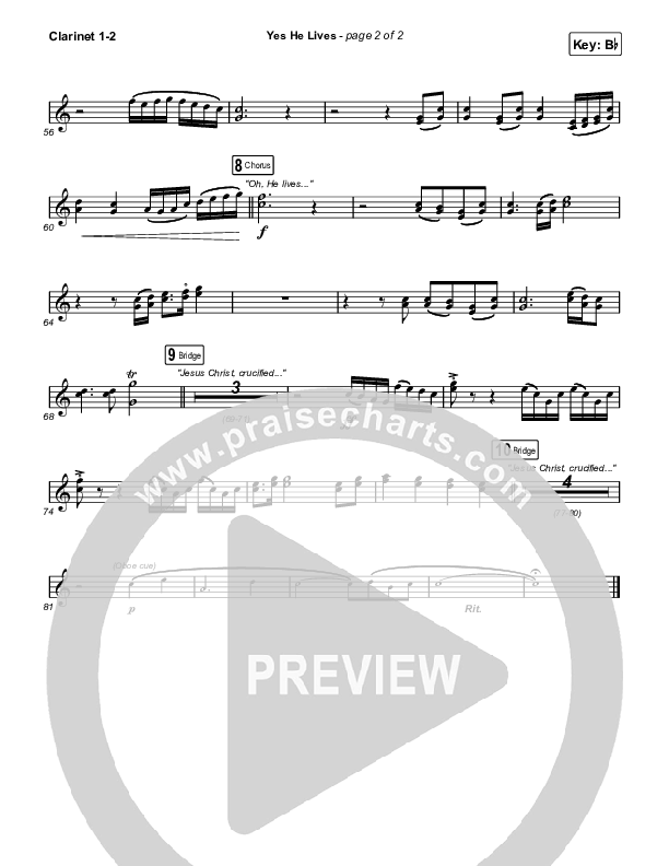 Yes He Lives Clarinet 1,2 (Hannah Hobbs)