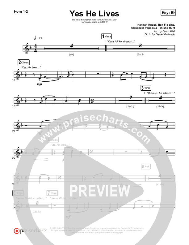 Yes He Lives Brass Pack (Hannah Hobbs)