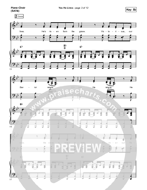 Yes He Lives Piano/Vocal (SATB) (Hannah Hobbs)
