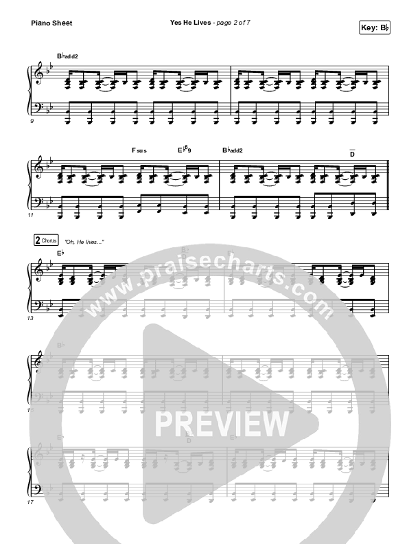 Yes He Lives Piano Sheet (Hannah Hobbs)
