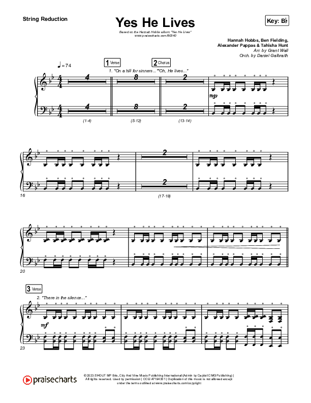 Yes He Lives String Reduction (Hannah Hobbs)