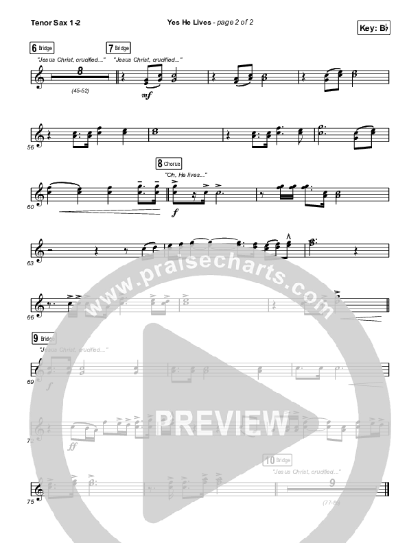 Yes He Lives Tenor Sax 1,2 (Hannah Hobbs)