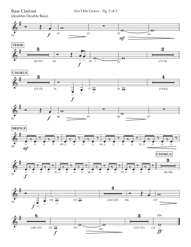 Ain't No Grave (Choral Anthem SATB) Bass Clarinet (Lifeway Choral / Arr. Trey Ivey)