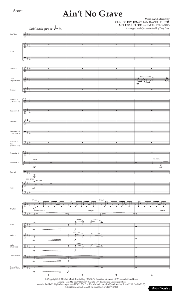 Ain't No Grave (Choral Anthem SATB) Orchestration (Lifeway Choral / Arr. Trey Ivey)