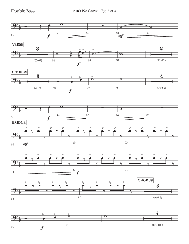 Ain't No Grave (Choral Anthem SATB) Double Bass (Lifeway Choral / Arr. Trey Ivey)