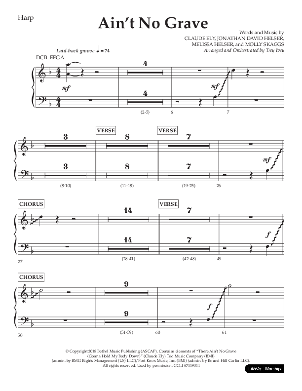 Ain't No Grave (Choral Anthem SATB) Harp (Lifeway Choral / Arr. Trey Ivey)
