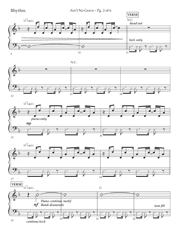Ain't No Grave (Choral Anthem SATB) Rhythm Chart (Lifeway Choral / Arr. Trey Ivey)