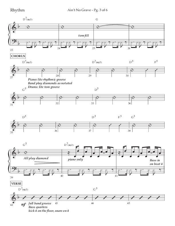 Ain't No Grave (Choral Anthem SATB) Rhythm Chart (Lifeway Choral / Arr. Trey Ivey)