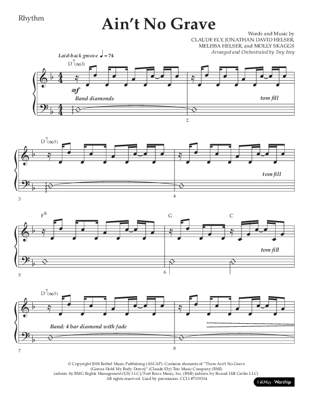 Ain't No Grave (Choral Anthem SATB) Lead Melody & Rhythm (Lifeway Choral / Arr. Trey Ivey)