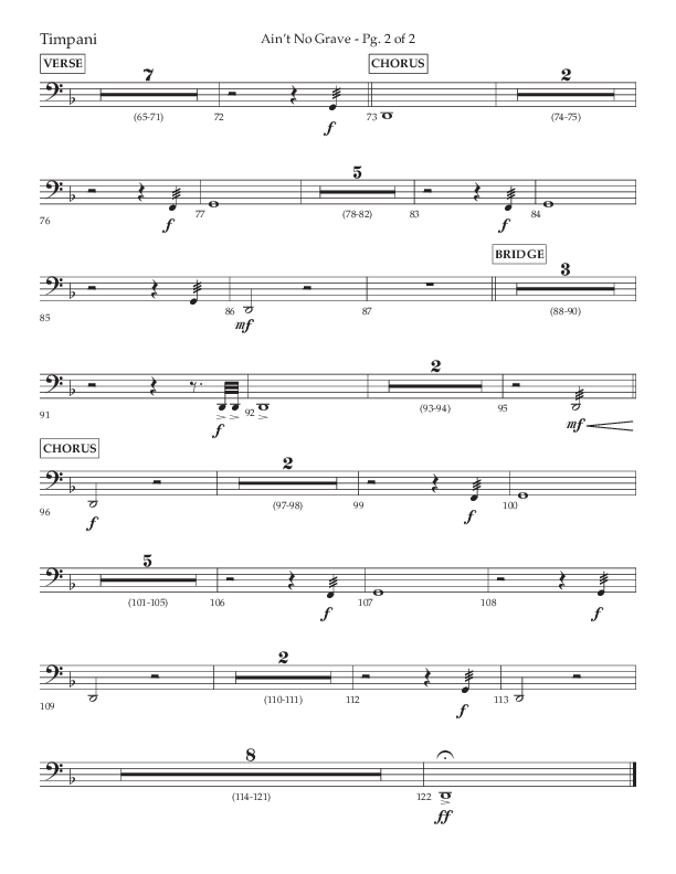 Ain't No Grave (Choral Anthem SATB) Timpani (Lifeway Choral / Arr. Trey Ivey)