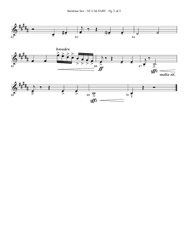 At Calvary (Choral Anthem SATB) Bari Sax (Lifeway Choral / Arr. Phillip Keveren)