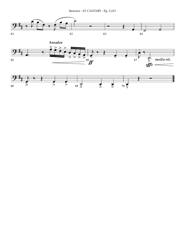 At Calvary (Choral Anthem SATB) Bassoon (Lifeway Choral / Arr. Phillip Keveren)