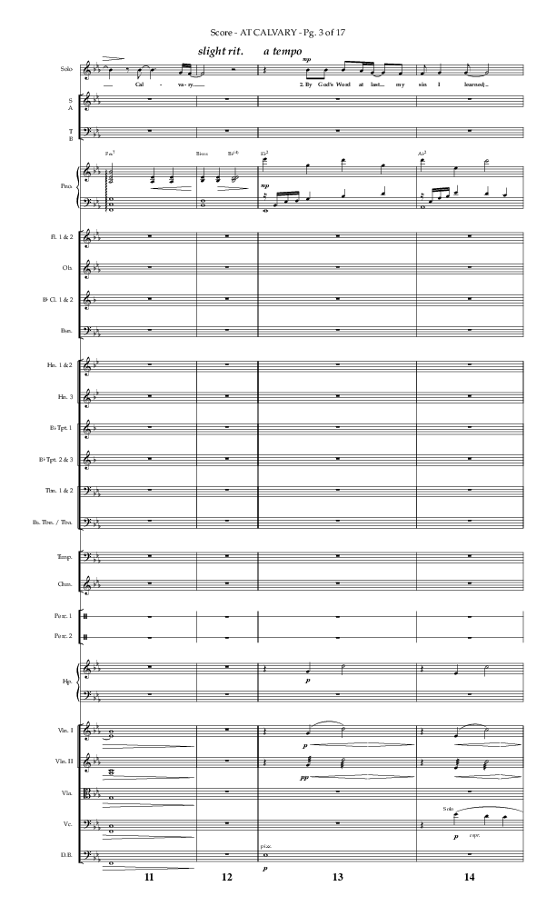 At Calvary (Choral Anthem SATB) Orchestration (Lifeway Choral / Arr. Philip Keveren)