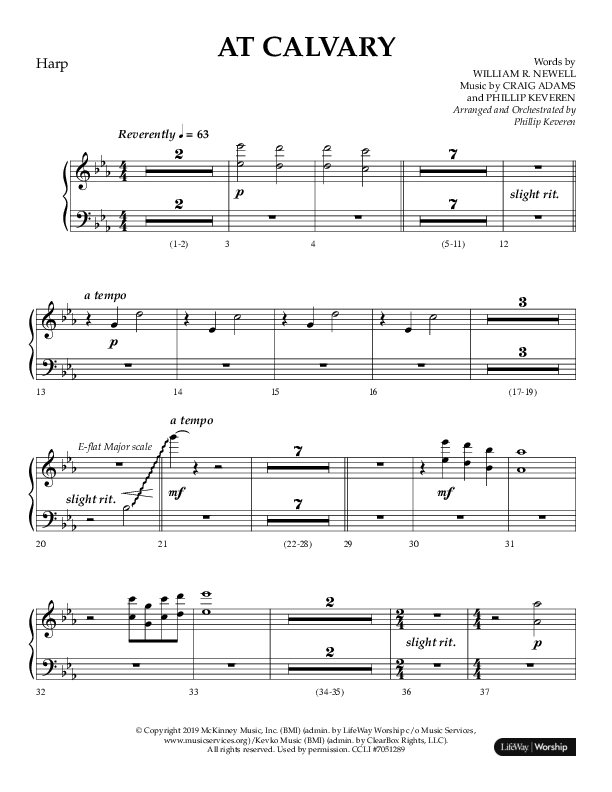 At Calvary (Choral Anthem SATB) Harp (Lifeway Choral / Arr. Philip Keveren)