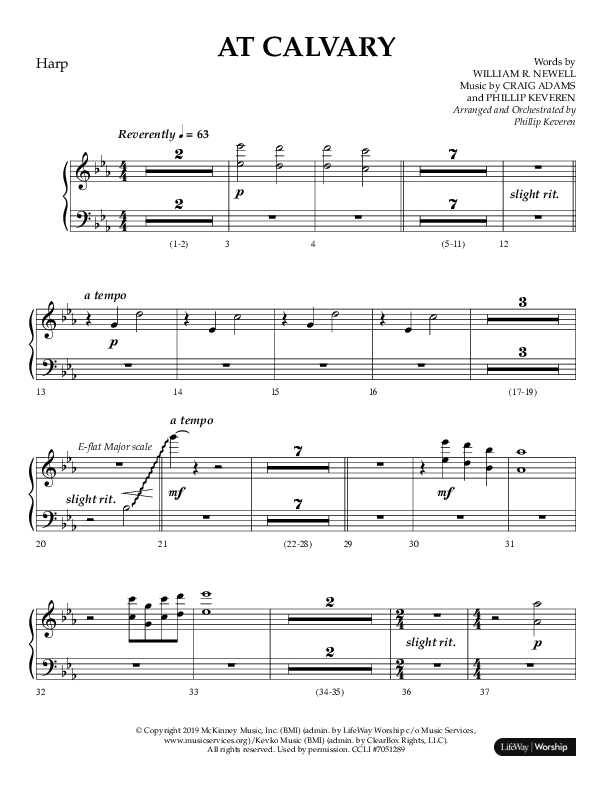 At Calvary (Choral Anthem SATB) Harp (Lifeway Choral / Arr. Phillip Keveren)