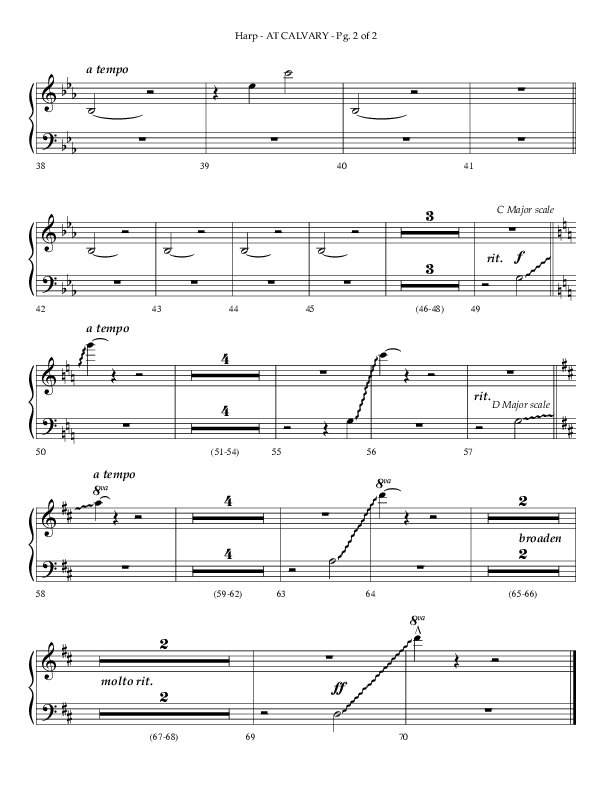 At Calvary (Choral Anthem SATB) Harp (Lifeway Choral / Arr. Philip Keveren)