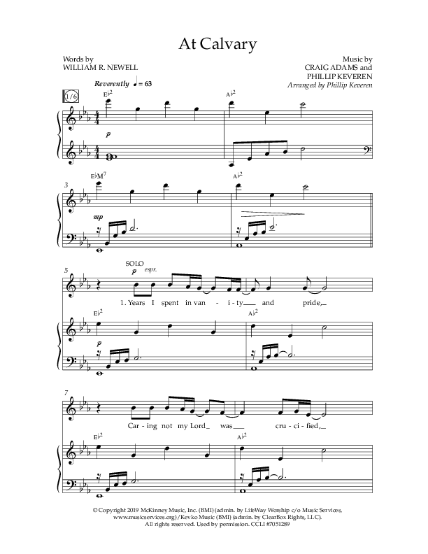 At Calvary (Choral Anthem SATB) Anthem (SATB/Piano) (Lifeway Choral / Arr. Philip Keveren)