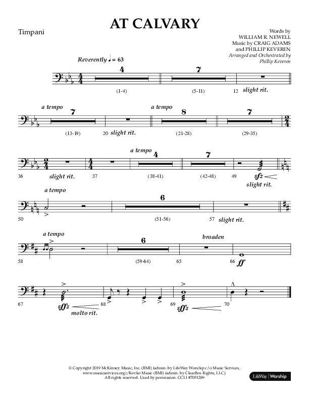 At Calvary (Choral Anthem SATB) Timpani (Lifeway Choral / Arr. Phillip Keveren)