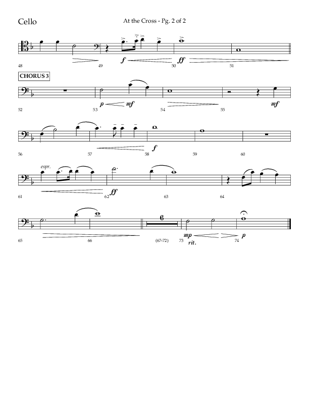 At The Cross (Choral Anthem SATB) Cello (Lifeway Choral / Arr. Danny Mitchell)