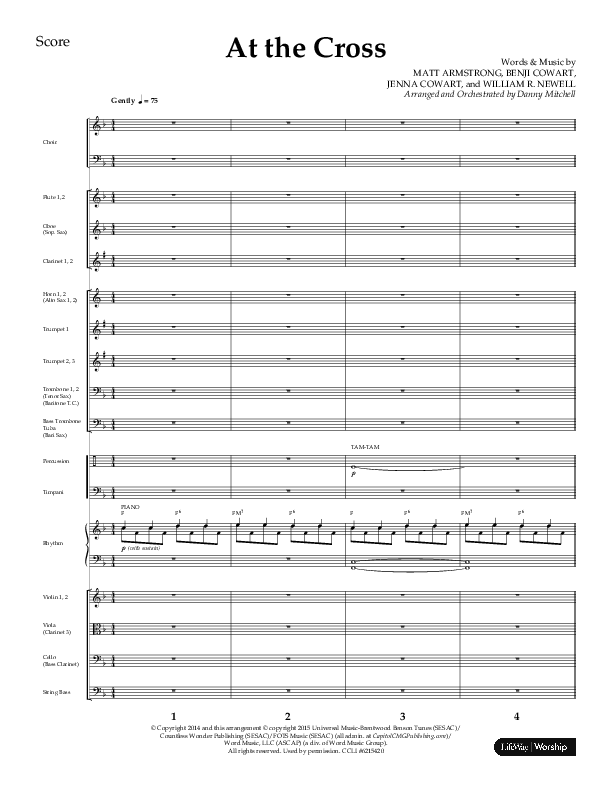 At The Cross (Choral Anthem SATB) Conductor's Score (Lifeway Choral / Arr. Danny Mitchell)