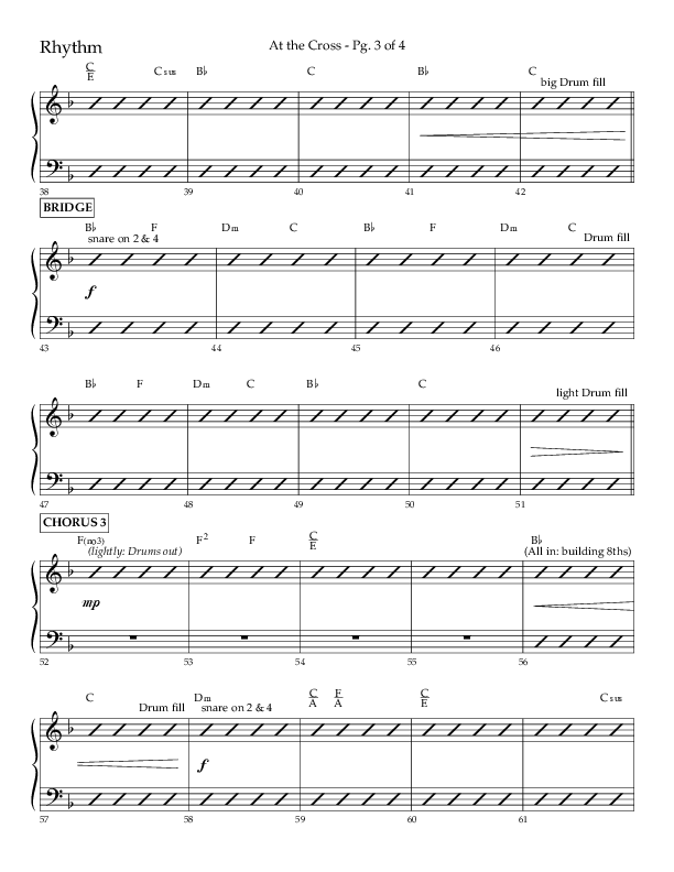 At The Cross (Choral Anthem SATB) Rhythm Chart (Lifeway Choral / Arr. Danny Mitchell)