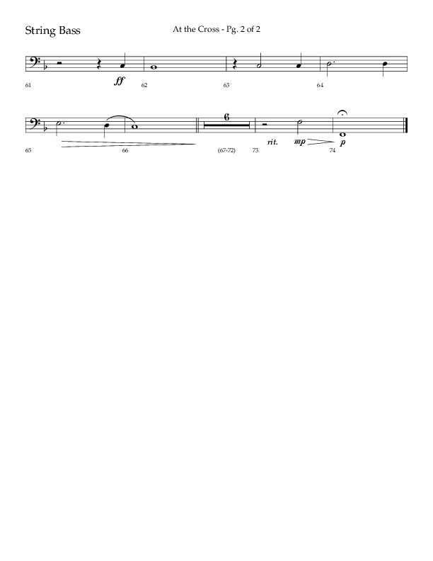 At The Cross (Choral Anthem SATB) String Bass (Lifeway Choral / Arr. Danny Mitchell)
