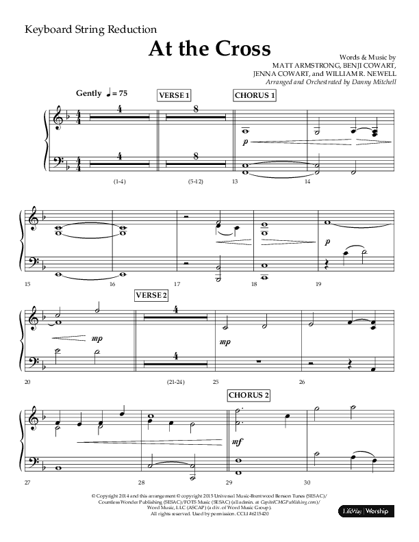At The Cross (Choral Anthem SATB) String Reduction (Lifeway Choral / Arr. Danny Mitchell)