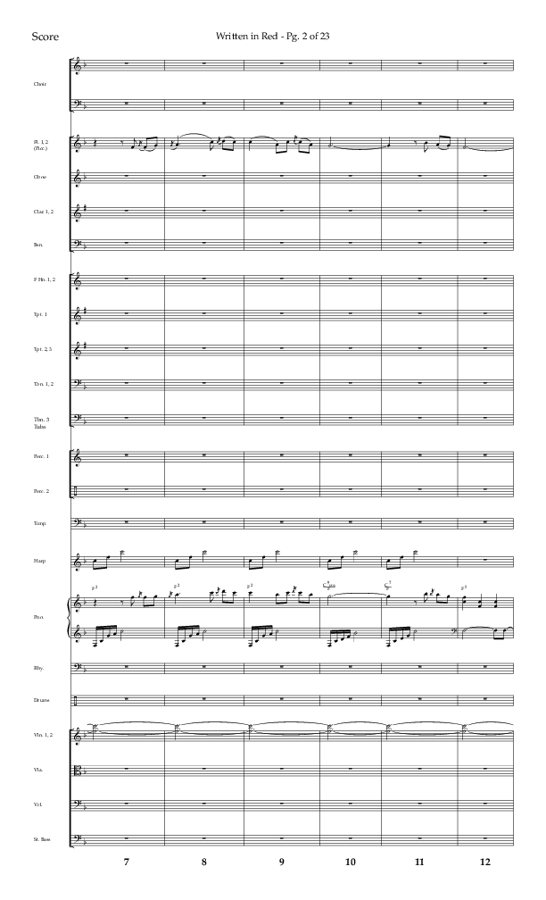 Written In Red (Choral Anthem SATB) Conductor's Score (Lifeway Choral / Arr. Gary Rhodes / Orch. Camp Kirkland)