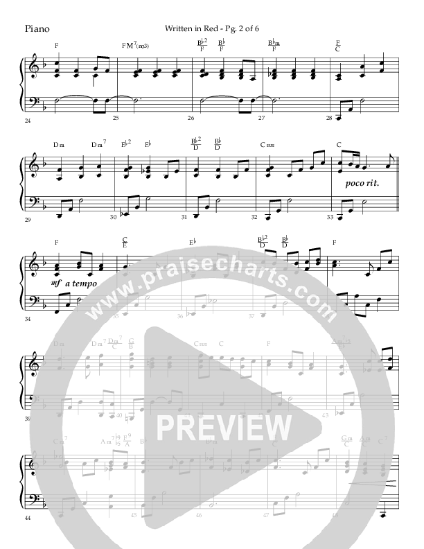 Written In Red (Choral Anthem SATB) Lead Melody & Rhythm (Lifeway Choral / Arr. Gary Rhodes / Orch. Camp Kirkland)
