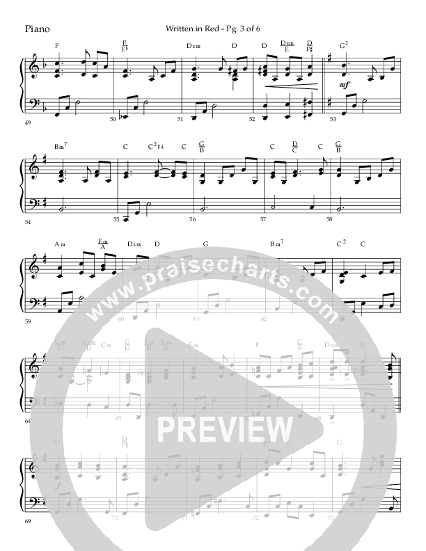 Written In Red (Choral Anthem SATB) Lead Melody & Rhythm (Lifeway Choral / Arr. Gary Rhodes / Orch. Camp Kirkland)