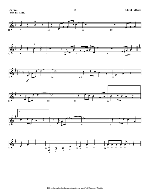 Christ Is Risen (Choral Anthem SATB) Clarinet (Lifeway Choral / Arr. Dennis Allen)