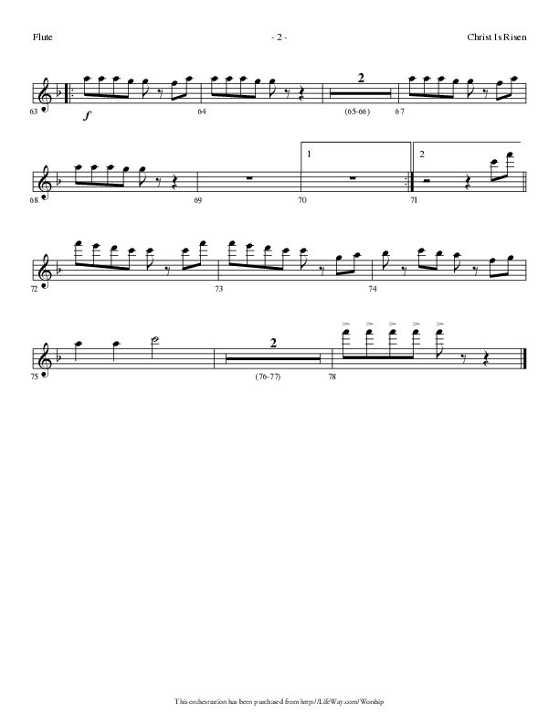 Christ Is Risen (Choral Anthem SATB) Flute (Lifeway Choral / Arr. Dennis Allen)
