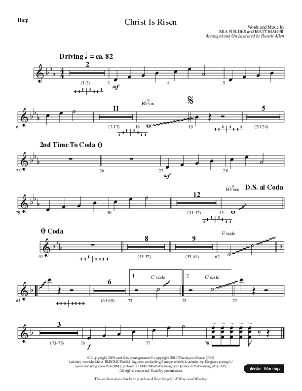 Christ Is Risen (Choral Anthem SATB) Harp (Lifeway Choral / Arr. Dennis Allen)