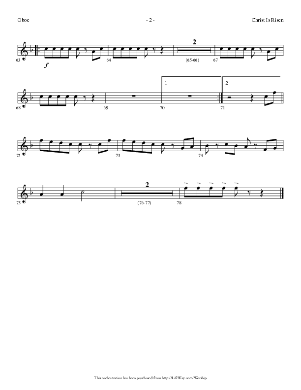 Christ Is Risen (Choral Anthem SATB) Oboe (Lifeway Choral / Arr. Dennis Allen)