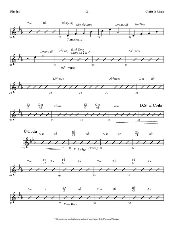 Christ Is Risen (Choral Anthem SATB) Rhythm Chart (Lifeway Choral / Arr. Dennis Allen)