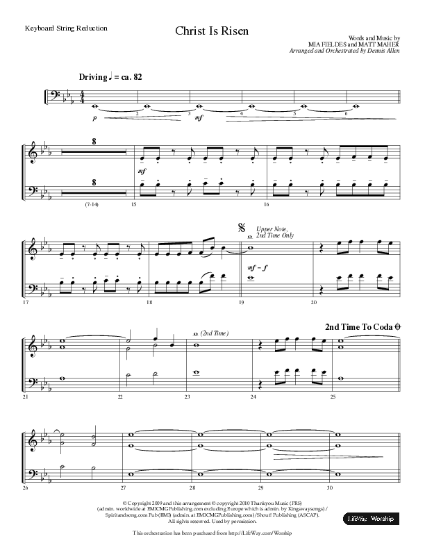 Christ Is Risen (Choral Anthem SATB) String Reduction (Lifeway Choral / Arr. Dennis Allen)