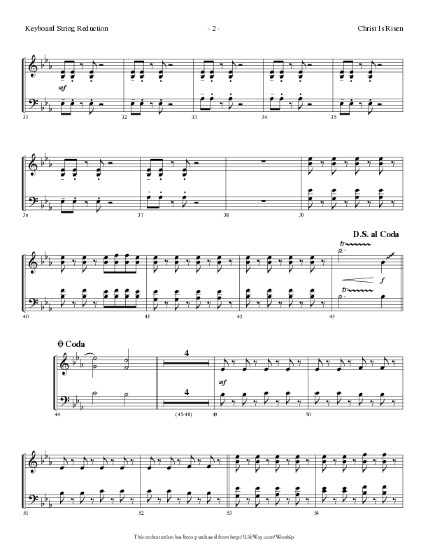 Christ Is Risen (Choral Anthem SATB) String Reduction (Lifeway Choral / Arr. Dennis Allen)