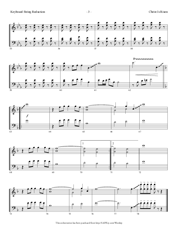 Christ Is Risen (Choral Anthem SATB) String Reduction (Lifeway Choral / Arr. Dennis Allen)