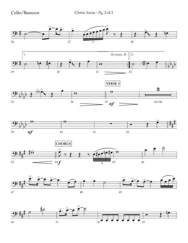 Christ Arose (Choral Anthem SATB) Cello (Lifeway Choral / Arr. Trey Ivey)