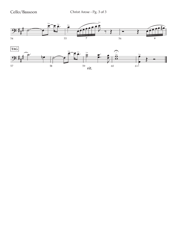 Christ Arose (Choral Anthem SATB) Cello (Lifeway Choral / Arr. Trey Ivey)