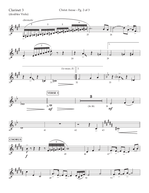 Christ Arose (Choral Anthem SATB) Clarinet 3 (Lifeway Choral / Arr. Trey Ivey)
