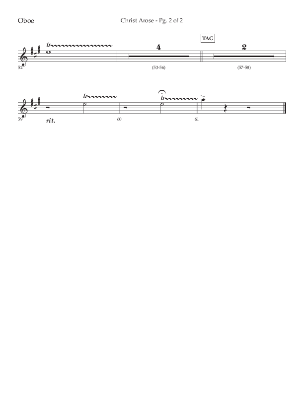 Christ Arose (Choral Anthem SATB) Oboe (Lifeway Choral / Arr. Trey Ivey)