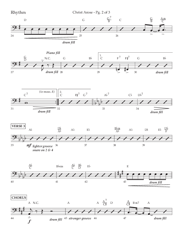 Christ Arose (Choral Anthem SATB) Rhythm Chart (Lifeway Choral / Arr. Trey Ivey)