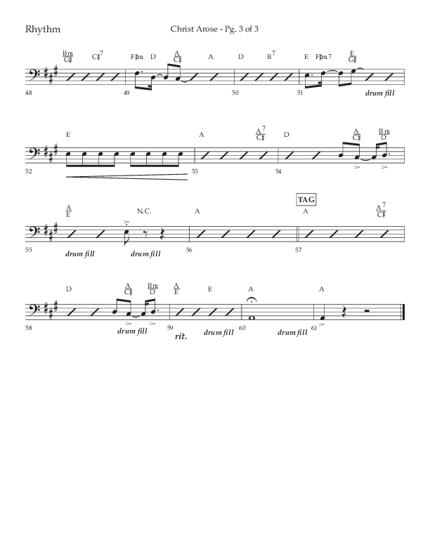 Christ Arose (Choral Anthem SATB) Rhythm Chart (Lifeway Choral / Arr. Trey Ivey)