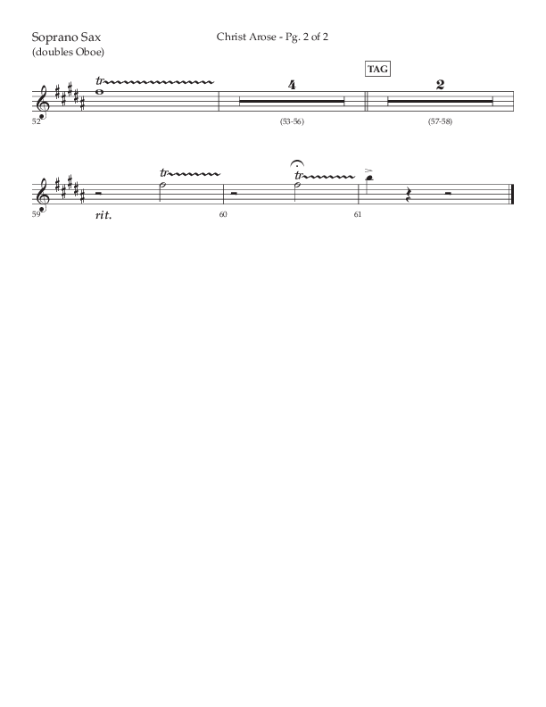 Christ Arose (Choral Anthem SATB) Soprano Sax (Lifeway Choral / Arr. Trey Ivey)