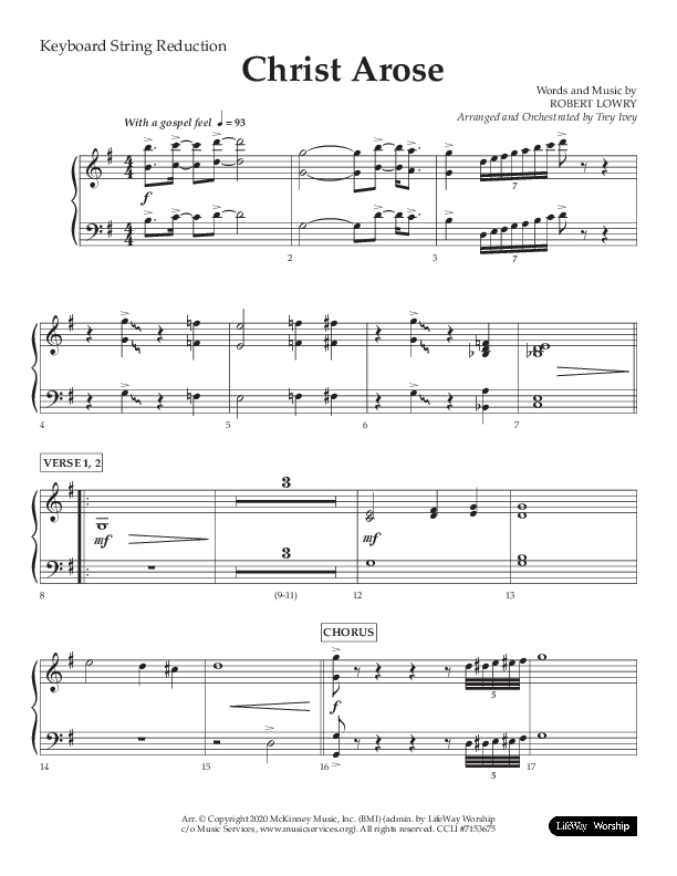 Christ Arose (Choral Anthem SATB) String Reduction (Lifeway Choral / Arr. Trey Ivey)